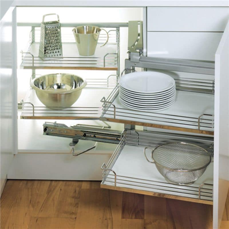 Ảnh thực tế bộ tủ góc gắn cánh trước, mở trái CLEARANCE Hafele 548.21.012 Ảnh thực tế bộ tủ góc gắn cánh trước, mở trái CLEARANCE Hafele 548.21.012