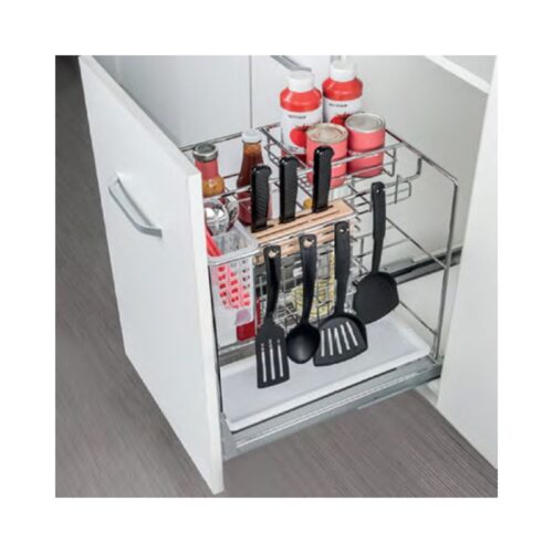 Bộ rổ kéo đa năng cho tủ dưới Rome Hafele 549.34.055, rộng 400