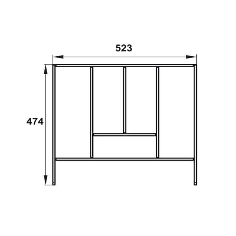 Kích thước bộ khay chia ngăn kéo Hafele 552.52.807 Kích thước bộ khay chia ngăn kéo Hafele 552.52.807