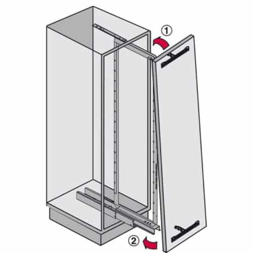 Bộ rổ kéo lớn Milan Hafele 548.93.133 6 Lắp đặt bộ rổ kéo lớn Milan Hafele 548.93.133