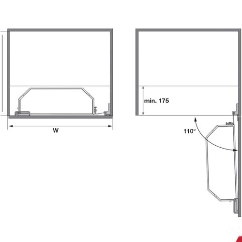 Bộ kệ TANDEM đựng thực phẩm Hafele 545.02.232 KT 600/1700 5 Lắp đặt bộ kệ TANDEM đựng thực phẩm Hafele 545.02.232 KT 600/1700