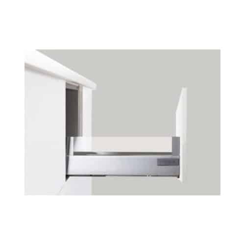 Ray hộp kính Hafele 552.03.791 Alto giảm chấn màu trắng mờ H84xD300mm