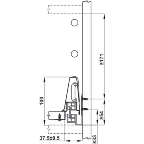 Ray hộp kính Hafele 552.03.791 Alto giảm chấn màu trắng mờ H84xD300mm (4)