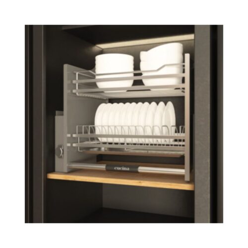 Rổ chén đĩa di động lướt dẹt LENTO Cucina 504.76.214 mạ chrome