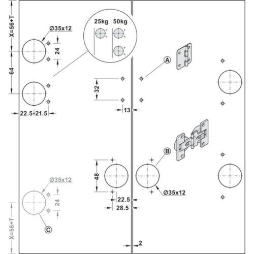 khoan bo cua xep truot f fold61 50a hafele 409 36 037